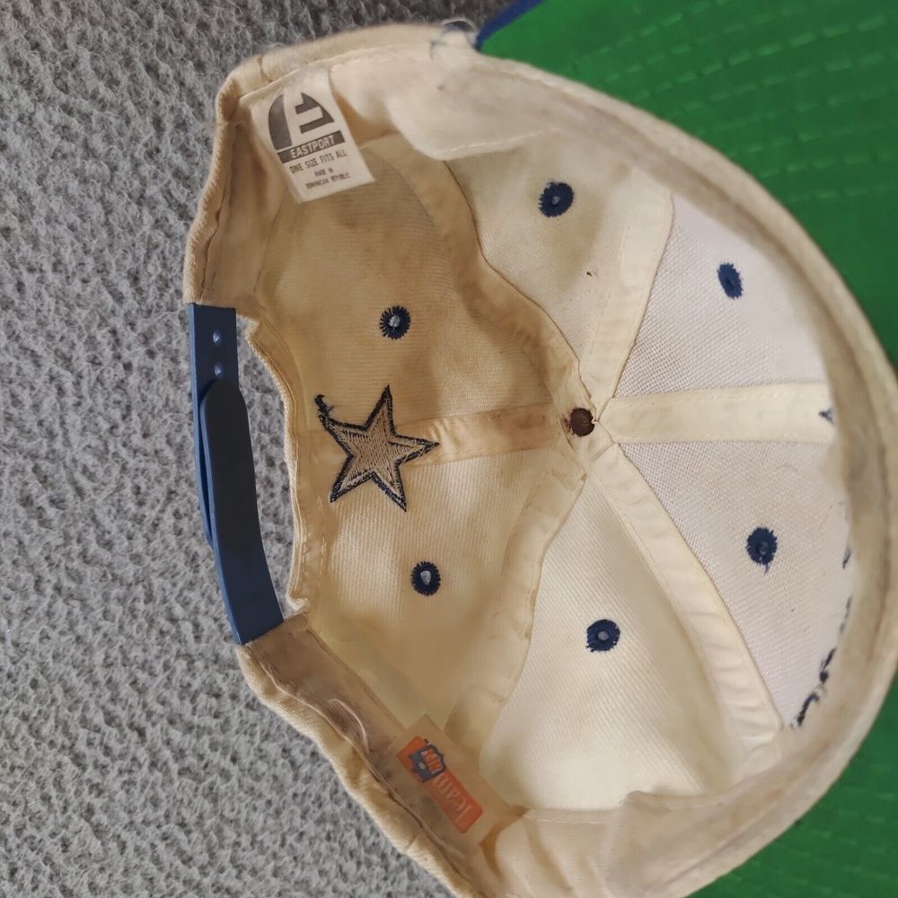 Vintage 1990s Dallas Cowboys Eastport Big Star Script Logo Snapback Hat Spellout - Picture 13 of 16